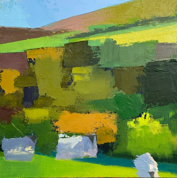 Glen Sheep II, oil on panel by Cerulean Arts Collective Member Marguerite Heilman