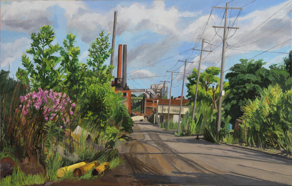 Paperworks, oil on canvas painting by Philadelphia artist Elizabeth Heller