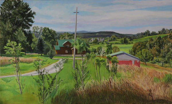 Valley in Meshoppen, oil on canvas painting by Philadelphia artist Elizabeth Heller.