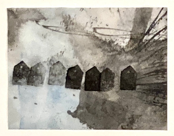 Small Place, ink on paper painting by Cerulean Arts Collective Member Monica Kane