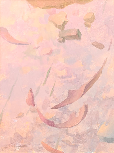 Abstract art with soft pastel colors and blurred elements