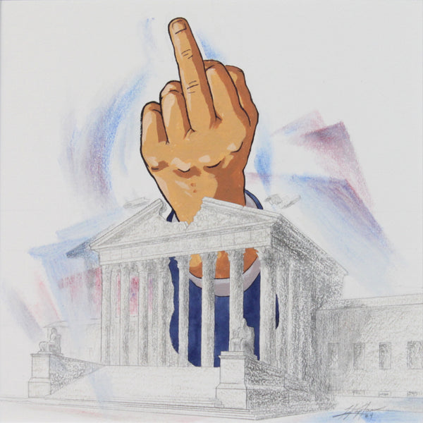 Supreme F*** You, graphite, ink, acrylic, watercolor, conté crayon and pastel on paper drawing by Collective Member Frederic C. Kaplan