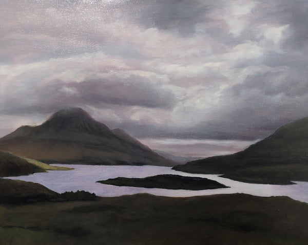 Dark Lands, oil on canvas landscape painting by Cerulean Arts Collective member Jennifer Kish. 