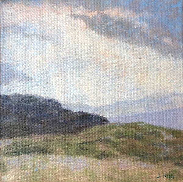 Fog Rolls In, oil on canvas landscape painting by Cerulean Arts Collective member Jennifer Kish