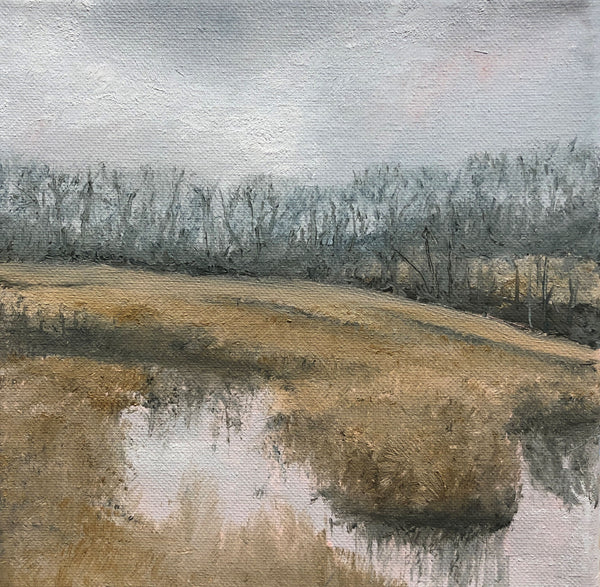 Looking for Spring, oil on canvas landscape painting by Cerulean Arts Collective member Jennifer Kish. 