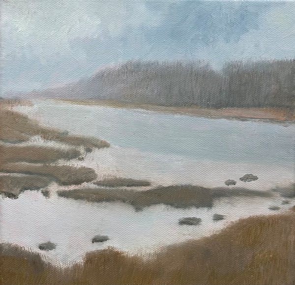 Mist on the River, oil on canvas landscape painting by Cerulean Arts Collective member Jennifer Kish