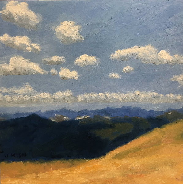 Mountain Field, oil on canvas landscape with barn painting by Cerulean Arts Collective member Jennifer Kish