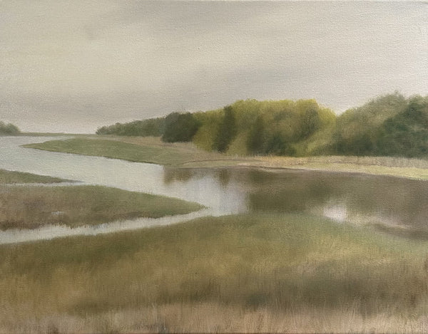 River Marsh, oil on canvas landscape painting by Cerulean Arts Collective member Jennifer Kish