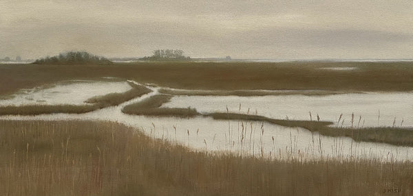 Wetlands, oil on canvas landscape painting by Cerulean Arts Collective member Jennifer Kish.