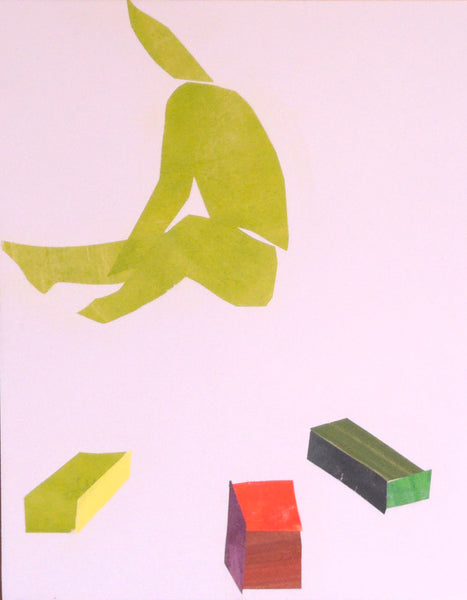 Playtime (with Blocks), painted paper collage by Cerulean Arts Collective Member Katie Knoeringer