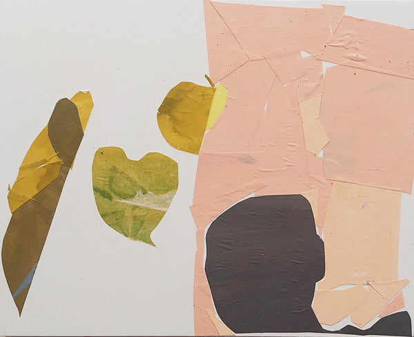 Shadow with Yellow Leaves, painted paper collage by Cerulean Arts Collective Member Katie Knoeringer. 