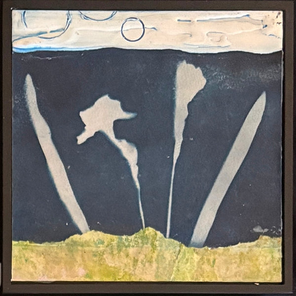 Artistic depiction of plants with a dark background