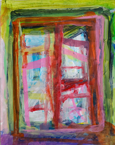 Abstract art with vibrant colors and brush strokes