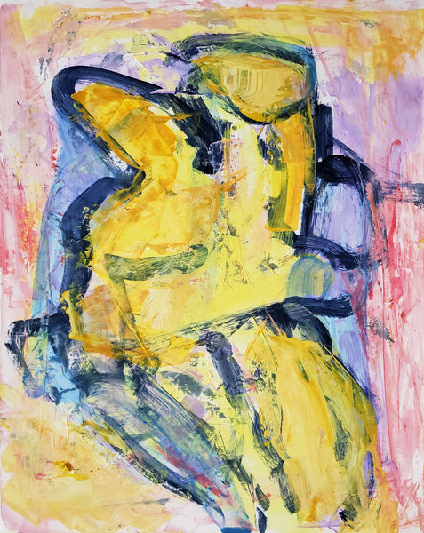 Dancing, acrylic on linen panel abstract painting by Cerulean Arts Collective Member Alan Lankin