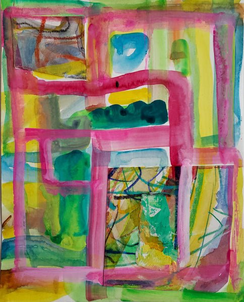 Abstract art with colorful shapes and patterns