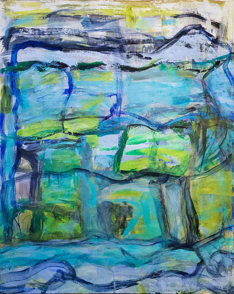 Territories, acrylic on canvas abstract painting by Cerulean Arts Collective Member Alan Lankin.