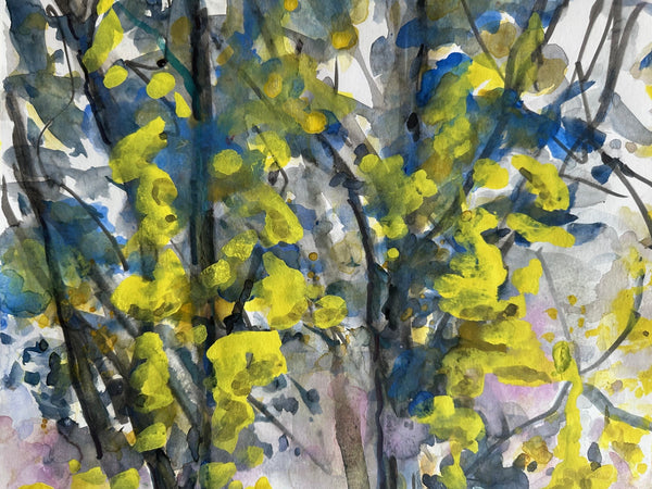 Spring, watercolor on paper painting by Cerulean Arts Collective Member Susan Leshnoff