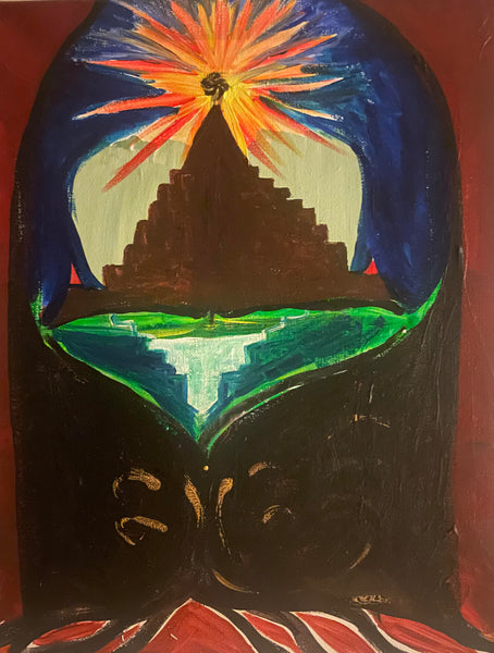 Altar, acrylic on canvas painting by Cerulean Arts Collective Member Alice Lesnick. 