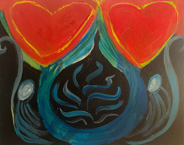 Inside of Love, acrylic on canvas painting by Cerulean Arts Collective Member Alice Lesnick