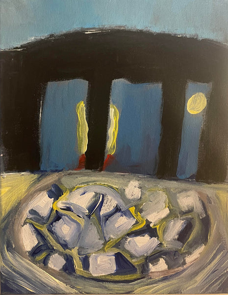 Night Home, acrylic on canvas painting by Cerulean Arts Collective Member Alice Lesnick