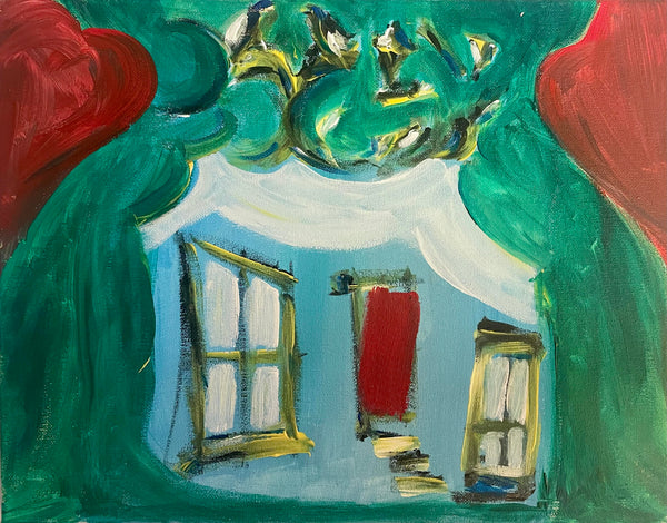 Our House, acrylic on canvas painting by Cerulean Arts Collective Member Alice Lesnick