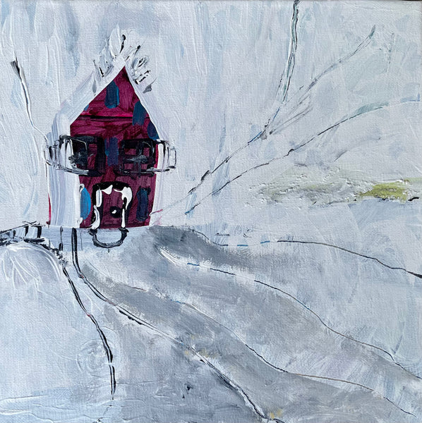 Family House, acrylic on canvas painting by Cerulean Arts Collective Member Alice Lesnick