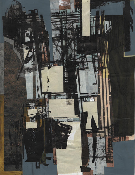 Night City, monotype collage by Cerulean Arts Collective Member Michael Long