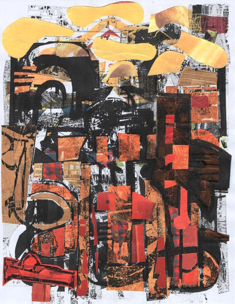 San Vitale, monotype collage by Cerulean Arts Collective Member Michael Long.