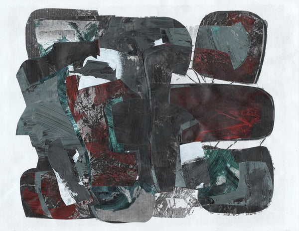 Untitled 1, monotype collage by Cerulean Arts Collective Member Michael Long.