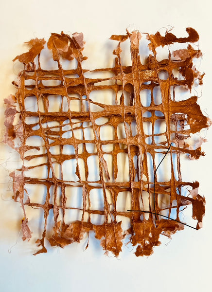 Web, paper pulp and pigments sculpture by Cerulean Arts Collective Member Anne Marble