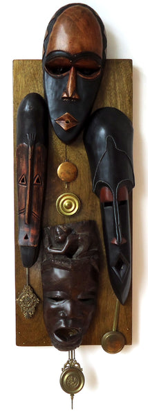 Tick, Tick, Tick ..., found object assemblage sculputure by Cerulean Arts Collective member Kathleen McSherry.