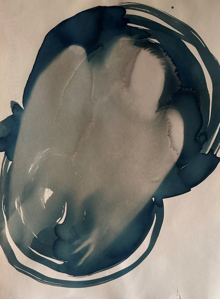 Beast of the Air, cyanotype on paper print by Cerulean Arts Collective Member Amanda Moseley.