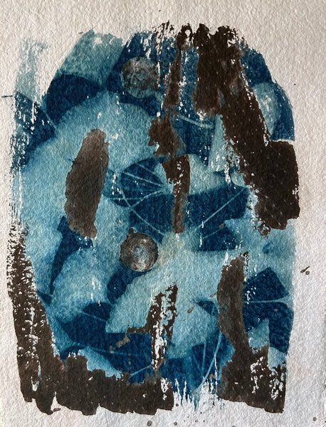 Some Ginkgoes, cyanotype and Van Dyke Brown on paper print by Cerulean Arts Collective Member Amanda Moseley.