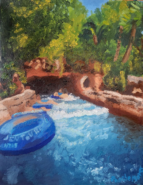 River Rapids, oil on canvas painting by Cerulean Arts Collective Member Phoebe Murer.