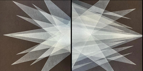 Galactic, diptych serigraph print by artist Hayley Murphy available at Cerulean Arts. 