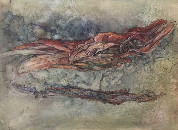 Artistic depiction of bark on a textured surface