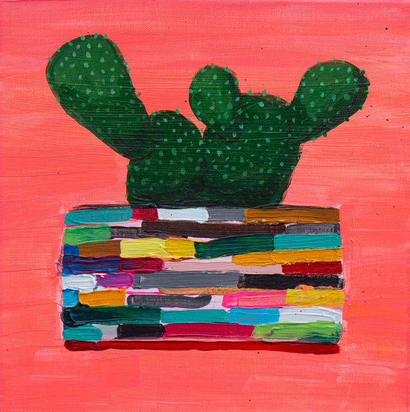 Cacti (Pink),&nbsp;acrylic on canvas painting by Cerulean Arts Collective Member Elaina Posey