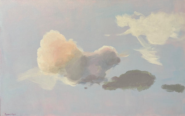 Abstract painting of clouds in soft pastel colors