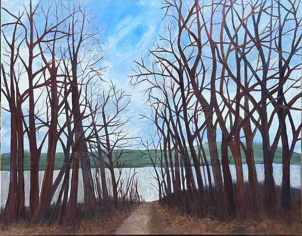 New Year's Day, acrylic on linen landscape painting by Cerulean Arts Collective Member Mary Powers-Holt.