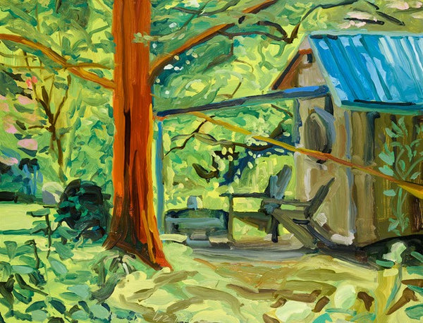 Liz Price: Dawn Redwood and Garden Shed