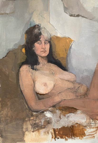Bella Donna, oil on paper painting by Philadelphia artist Carolyn Pyfrom