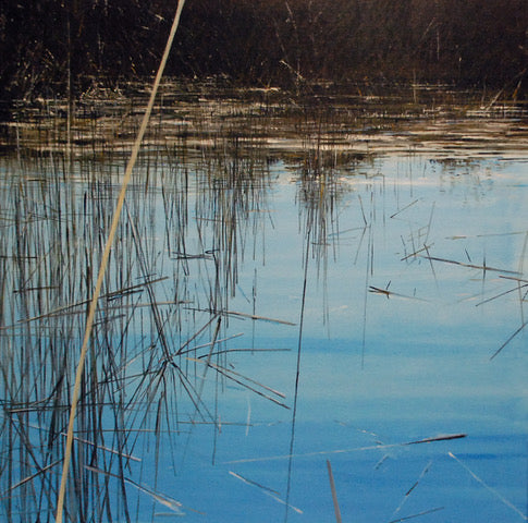 Winter in the Meadows, oil on canvas painting by Philadelphia artist Peter Quarracino