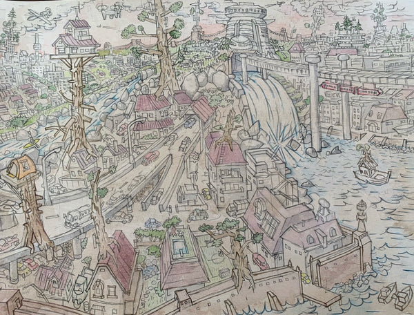 Hiro Sakaguchi: Future Home City #2 (drawing)