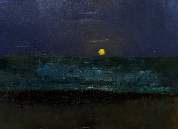 Moonscape from Lighthouse, oil on linen painting by Cerulean Arts Collective Member Sean Sauer. 
