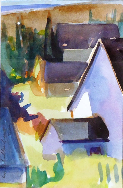 Patch of Sun, watercolor on paper painting by Pennsylvania artist Lou Schellenberg.