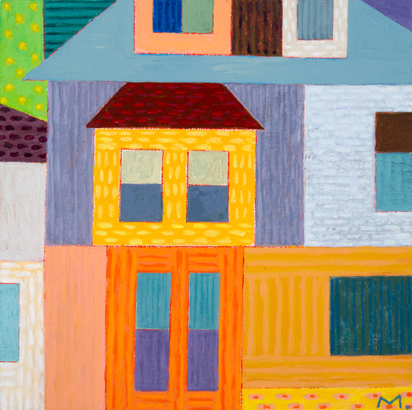 Corner House Detail, acrylic on panel painting by Cerulean Arts Collective member Michael Smith. 