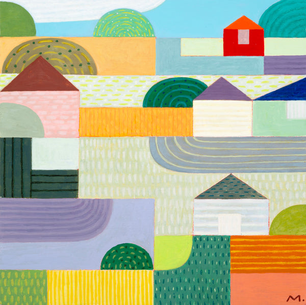 Suburbia 2, acrylic on panel painting by Cerulean Arts Collective member Michael Smith. 