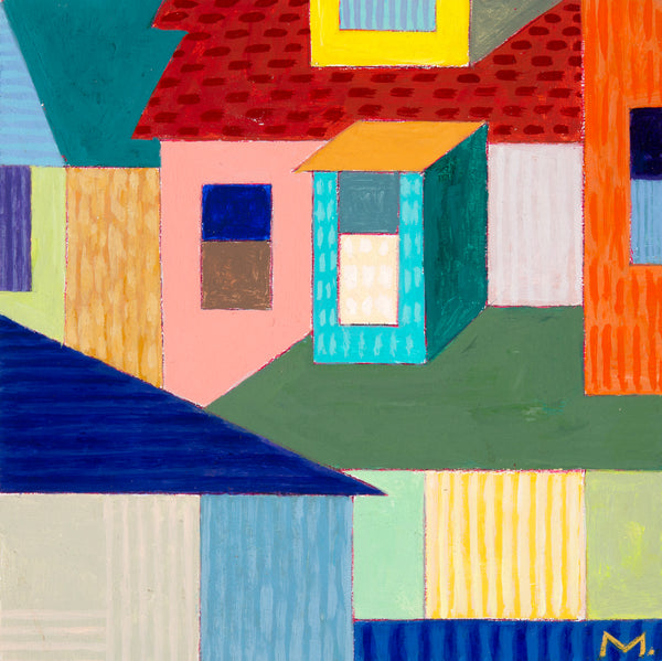 Woodside Avenue Detail, acrylic on panel painting by Cerulean Arts Collective member Michael Smith. 
