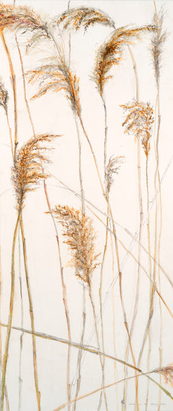 Beach Grasses, mixed media on illustration board by Cerulean Arts Collective Member Christine Stoughton. 