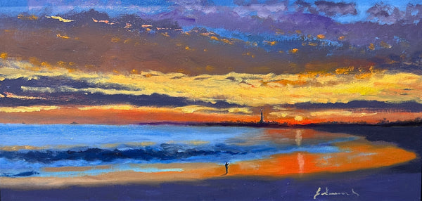 Early Summer Sunset, acrylic on canvas panel painting by Cerulean Arts Collective Member Joseph Sweeney.